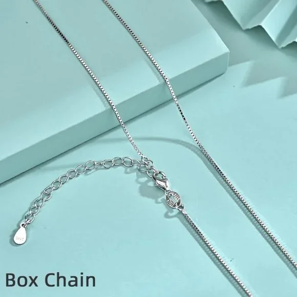 1mm Italy Sterling Silver Box Chain Necklace
